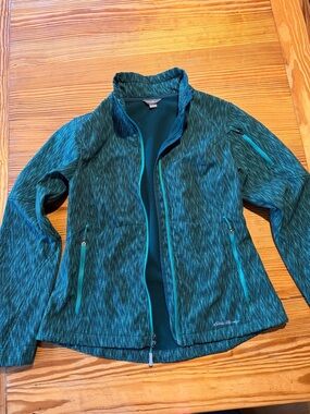 M Eddie Bauer Teal Patterned Utility Jacket